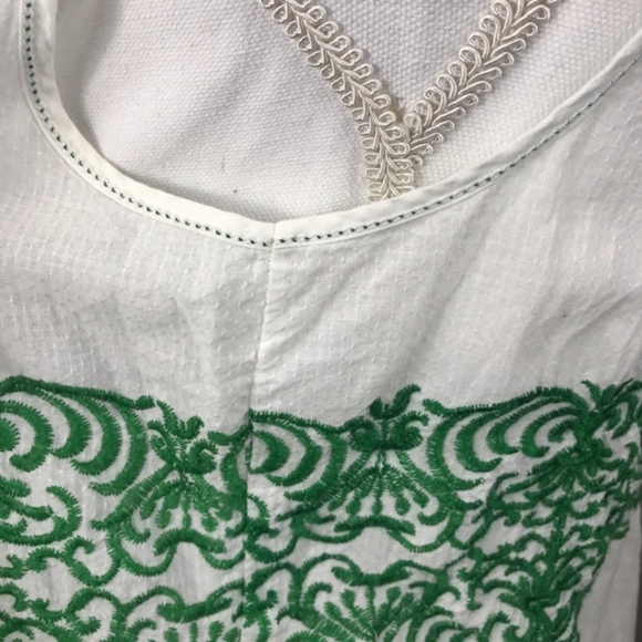 MaxStudio Green Embroidery Summer Blouse XS - Picture 6 of 7